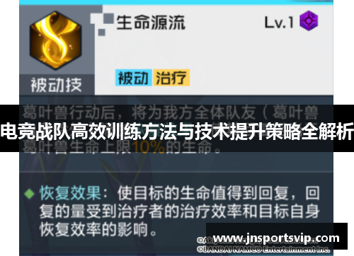 电竞战队高效训练方法与技术提升策略全解析